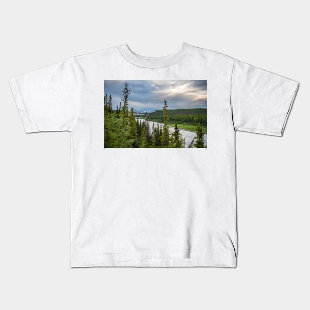 Nenana River View Kids T-Shirt by andykazie